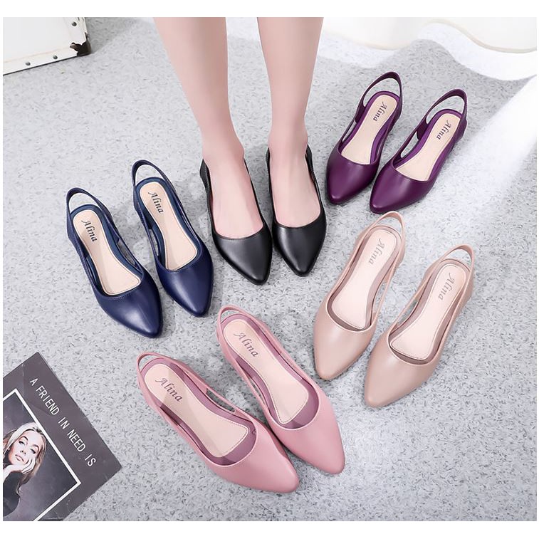 Sandal nữ đi mưa Alina cao 3.5p chống nước thời trang V241