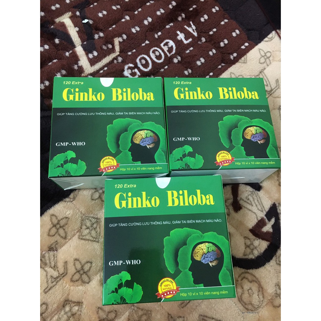 Viên Ginko Biloba bổ não 120mg (hộp 100 viên) - Nhà thuốc Nhật Thành