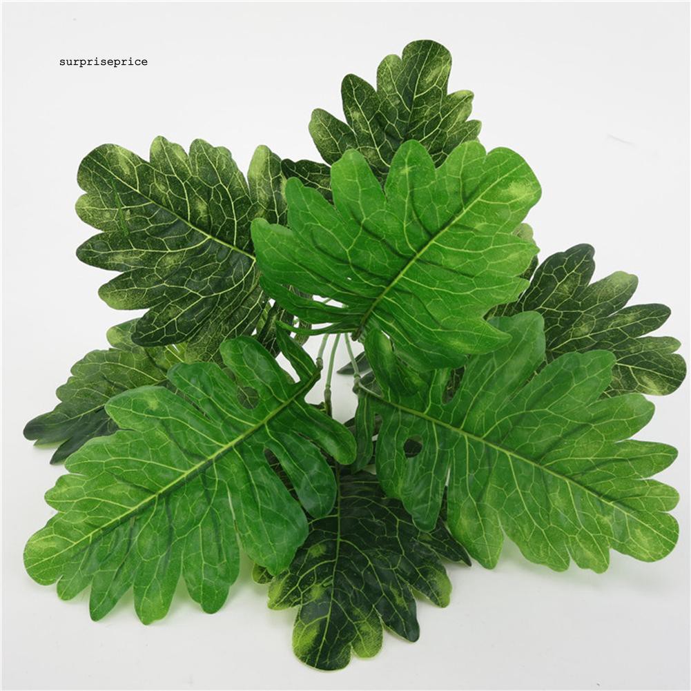 Bó 9 lá bông cúc Senecio Cineraria nhân tạo dùng trang trí 42cm