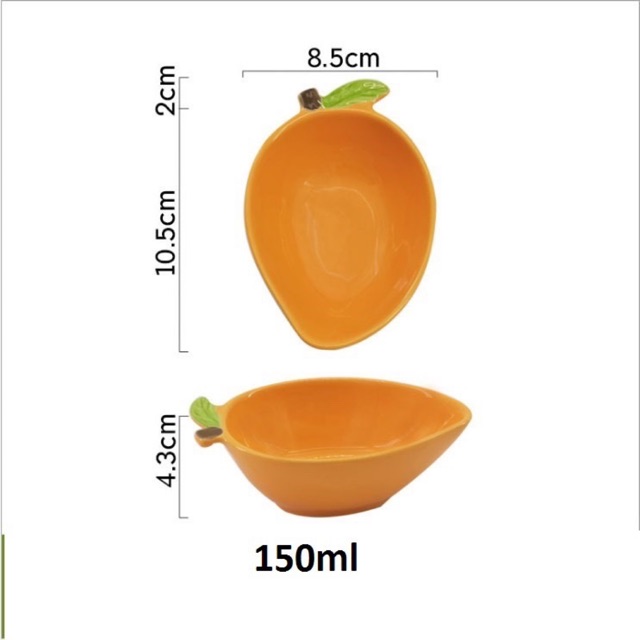 chén sứ, bát sư hình quả xoài