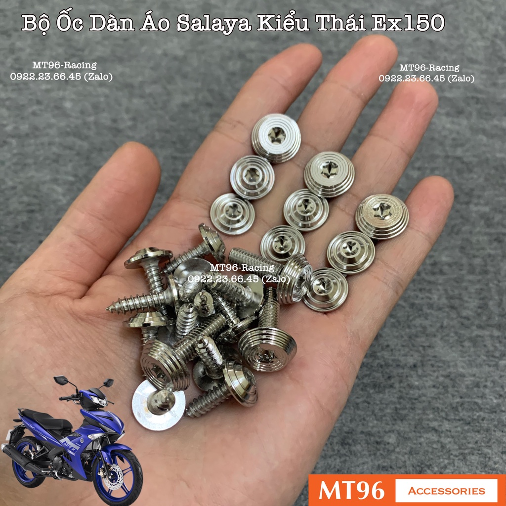 Bộ Ốc Áo Salaya Kiểu Thái Cho Exciter 150 Chuẩn Inox304 Siêu Bóng Không Gỉ Sét (Có Bảo Hành)