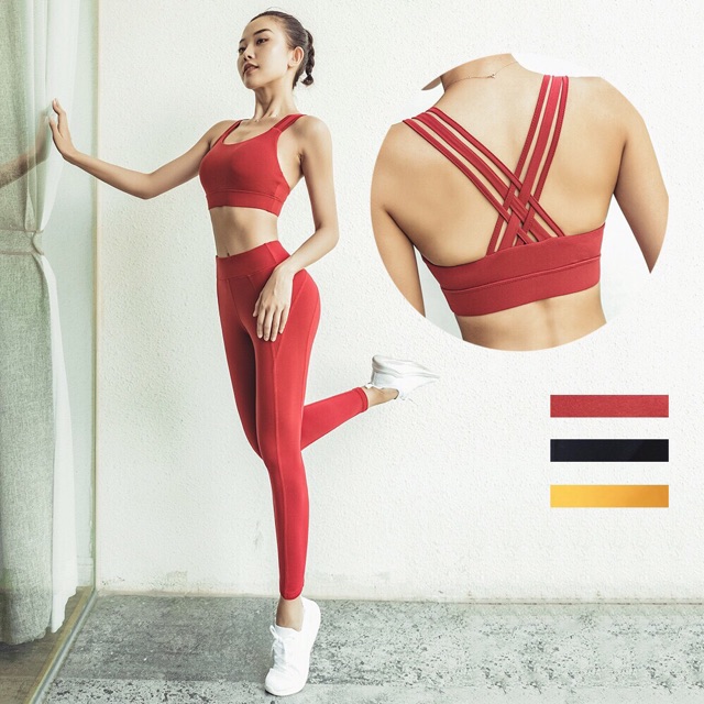 SET BRA DÂY ĐAN TẬP GYM,YOGA VÀ THỂ THAO ( kèm mút ngực)