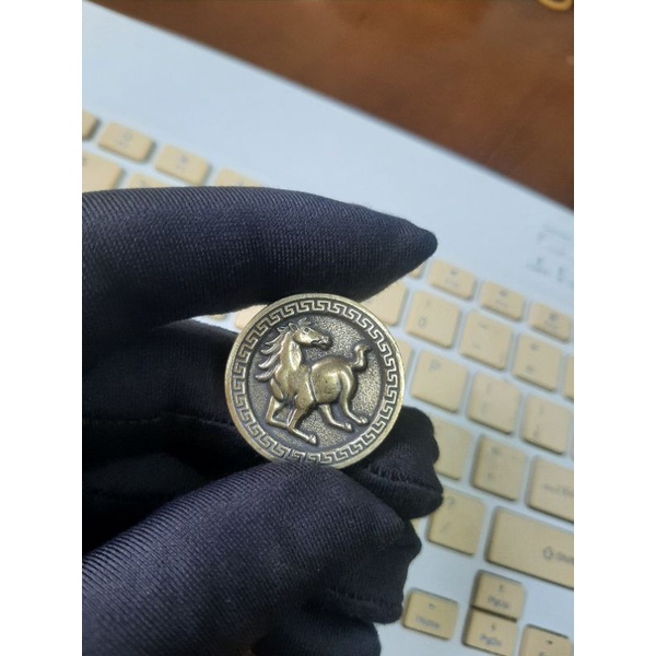 Emblem Zippo bằng đồng thau nguyên khối, đồng xu Ngựa