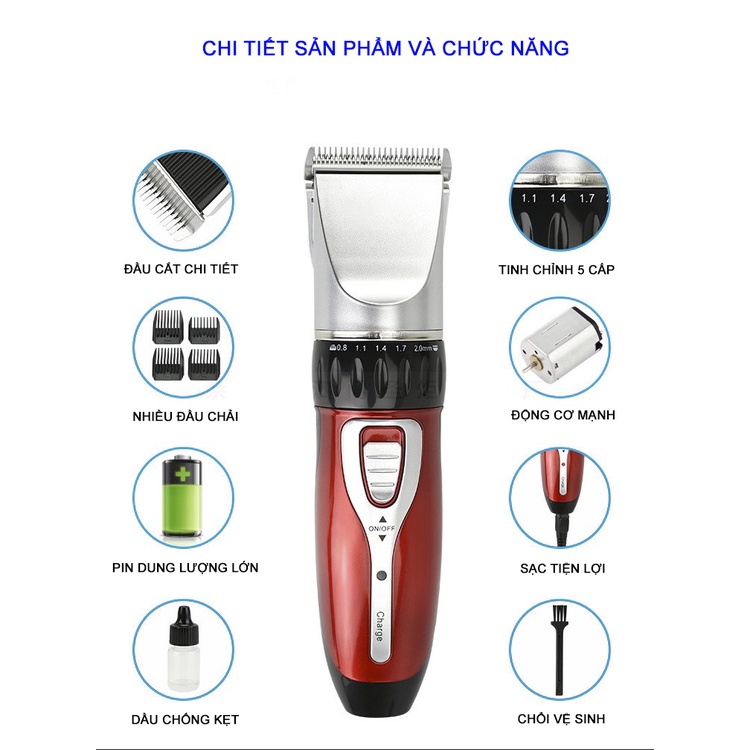 [FREESHIP] Tông Đơ Cắt Tóc Cho Bé Và Gia Đình JICHEN JC - 0817 Cao Cấp.