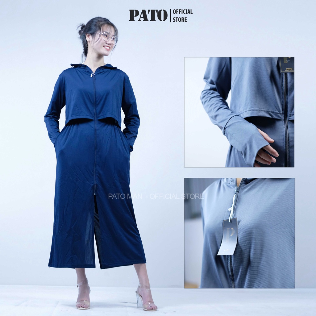 Áo chống nắng toàn thân PATO khoác nắng nữ dáng dài kiểu mới cách điệu chất thông hơi