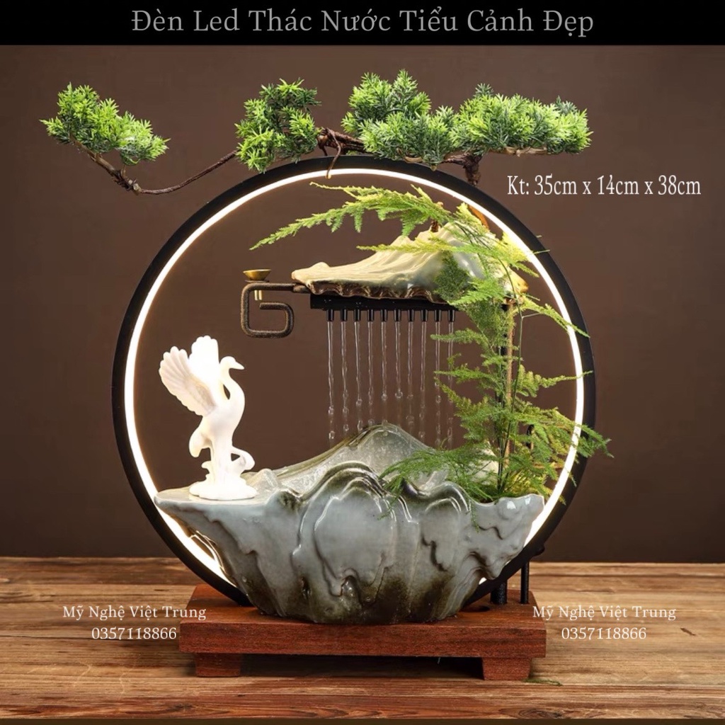 Thác Nước Non Bộ, Đèn Led Thác Nước Decor Trang Trí