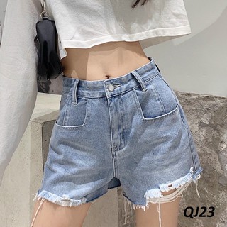Quần Đùi Jeans Nữ Rách Hai Bên QJ23S