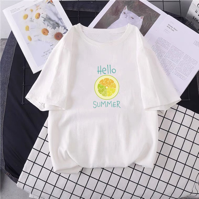 ÁO THUN FORM RỘNG UNISEX IN HELLO SUMMER CỰC ĐẸP