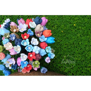 Hoa vải handmade - hoa tulip - hoa dâu - Lameo