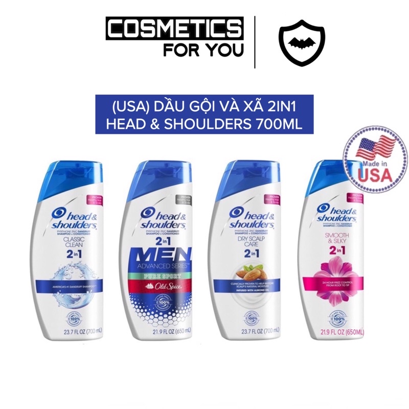 [HÀNG MỸ - USA] Dầu gội và xã 2IN1 Head&amp;Shoulders 700ml