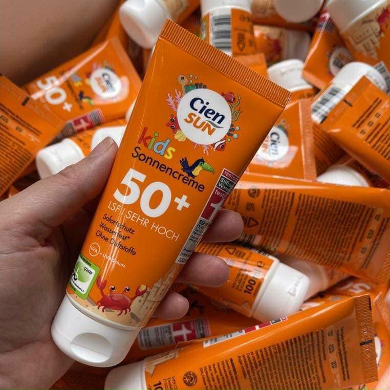 Kem chống nắng cho bé CIEN SUN FOR KIDS SPF 50+ 100ml hàng Đức bảo vệ da bé, chống thấm nước hiệu quả [Date 2024]