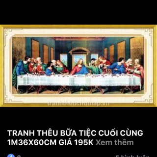 Tranh thêu chữ thập bữa tiệc cuối cùng