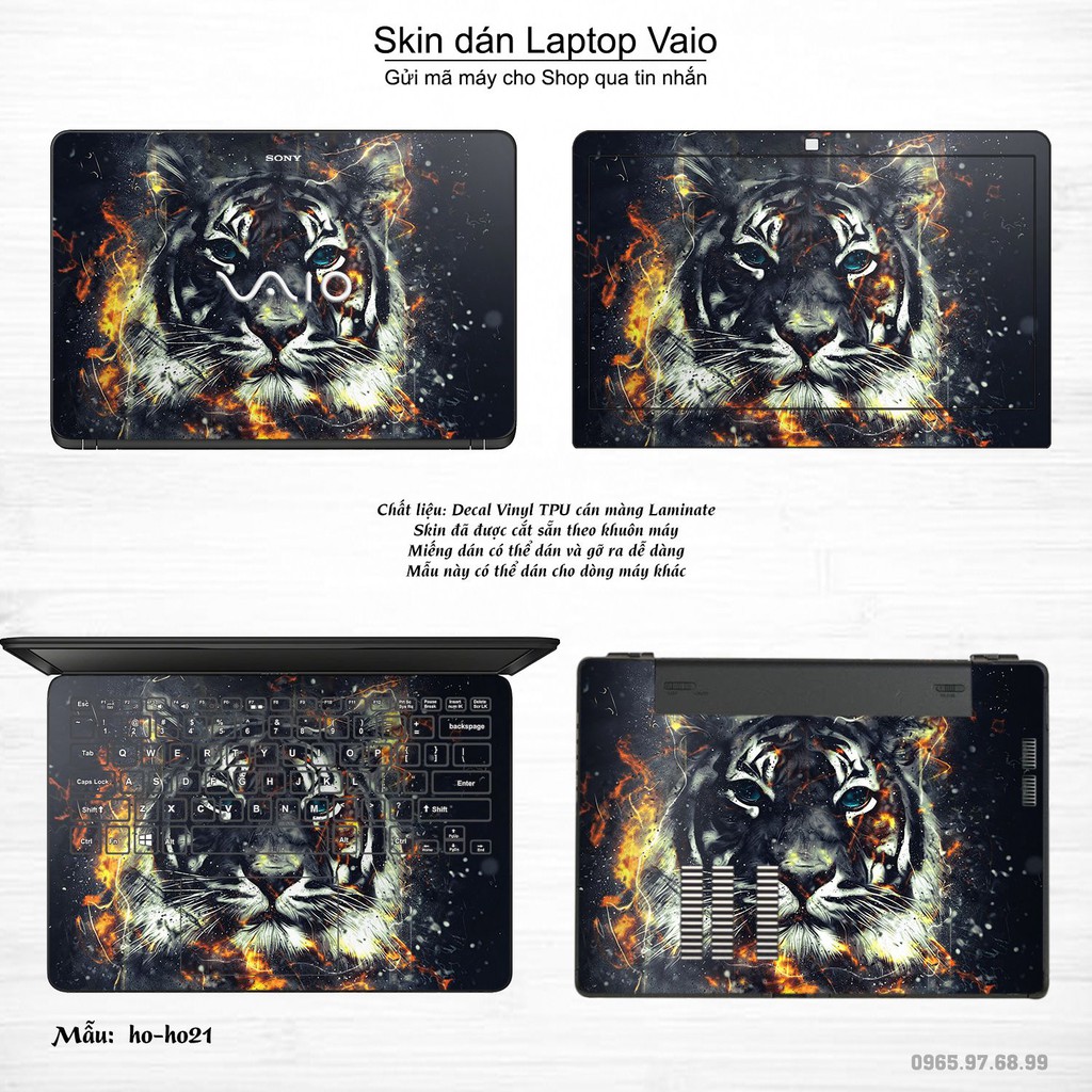 Skin dán Laptop Sony Vaio in hình Con hổ (inbox mã máy cho Shop)