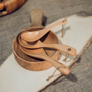 Vá gỗ cơm/canh/súp - Vá gỗ beech - Wooden rice spoon