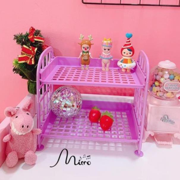 Kệ Nhựa Mini 2 Tầng Mini Đựng Đồ Đa Năng Siêu Xinh Sẵn Hàng 5 màu