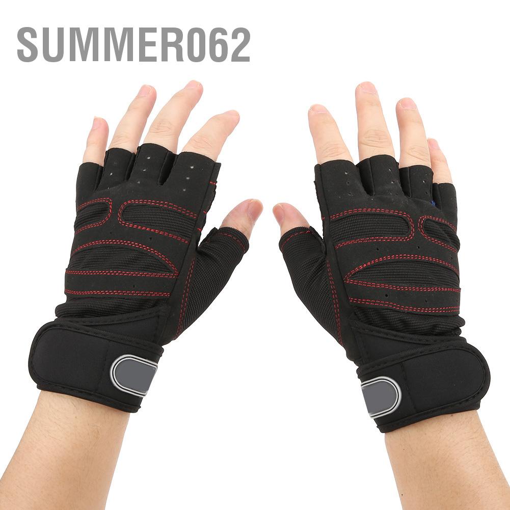 Summer062 Unisex Fitness Anti-Skid Half Finger Gloves for Outdoor Sports Bike Cycling Weight Lifting Workout