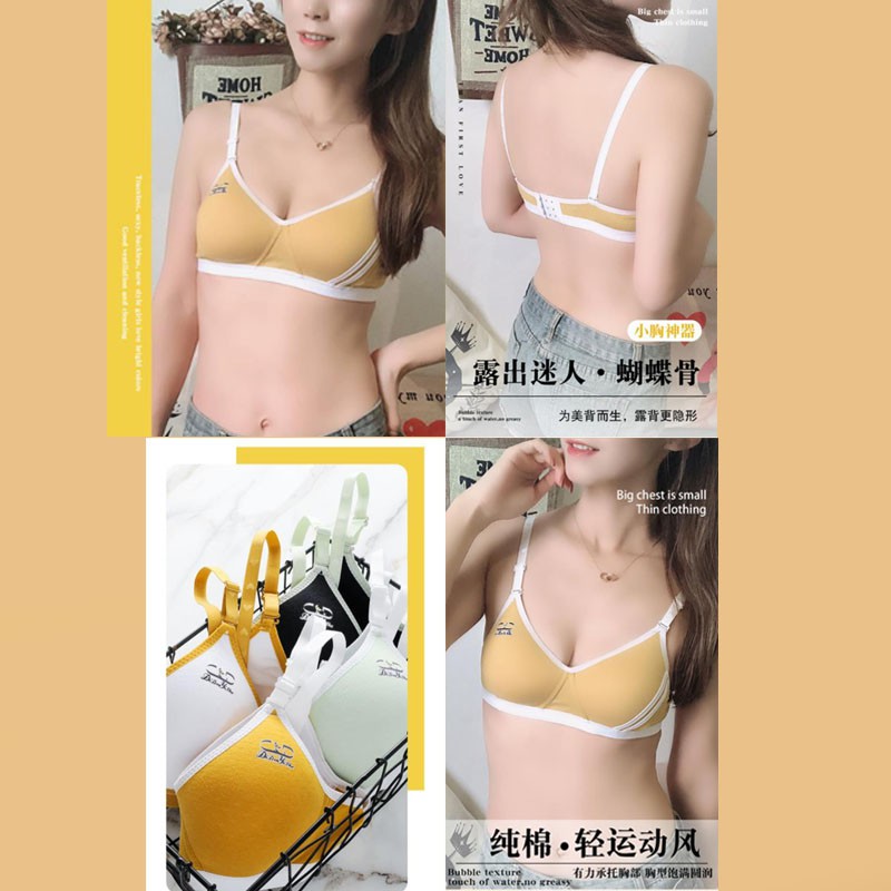 Áo ngực cotton không dây dễ thương cho nữ