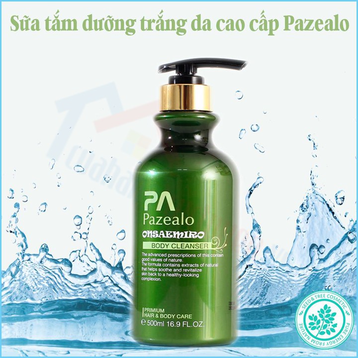 [CHÍNH HÃNG] Sữa Tắm Trắng Da Toàn Thân Cao Cấp Pazealo Hàn Quốc 500Ml | Dưỡng Trắng | Dưỡng Ẩm | Lưu Hương Lâu | Mềm Da