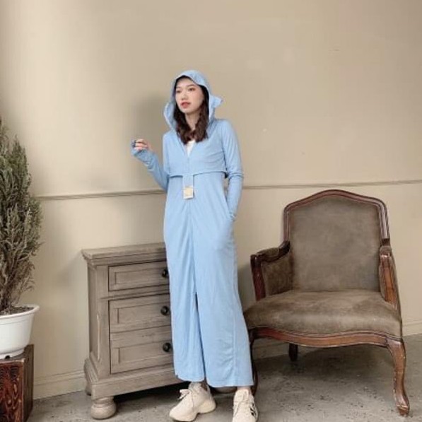 Áo chống nắng nữ toàn thân Muji 1 lớp, áo choàng toàn thân chất vải chống tia UV thoáng mát, thông hơi | BigBuy360 - bigbuy360.vn