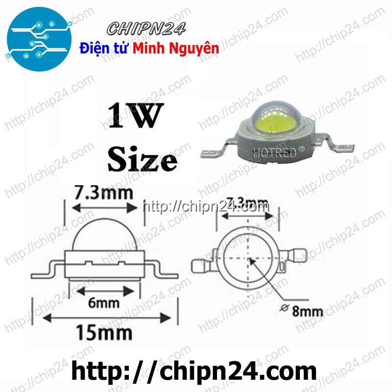 [3 CON] (KG1) Led 1W Trắng Vàng Luxeon