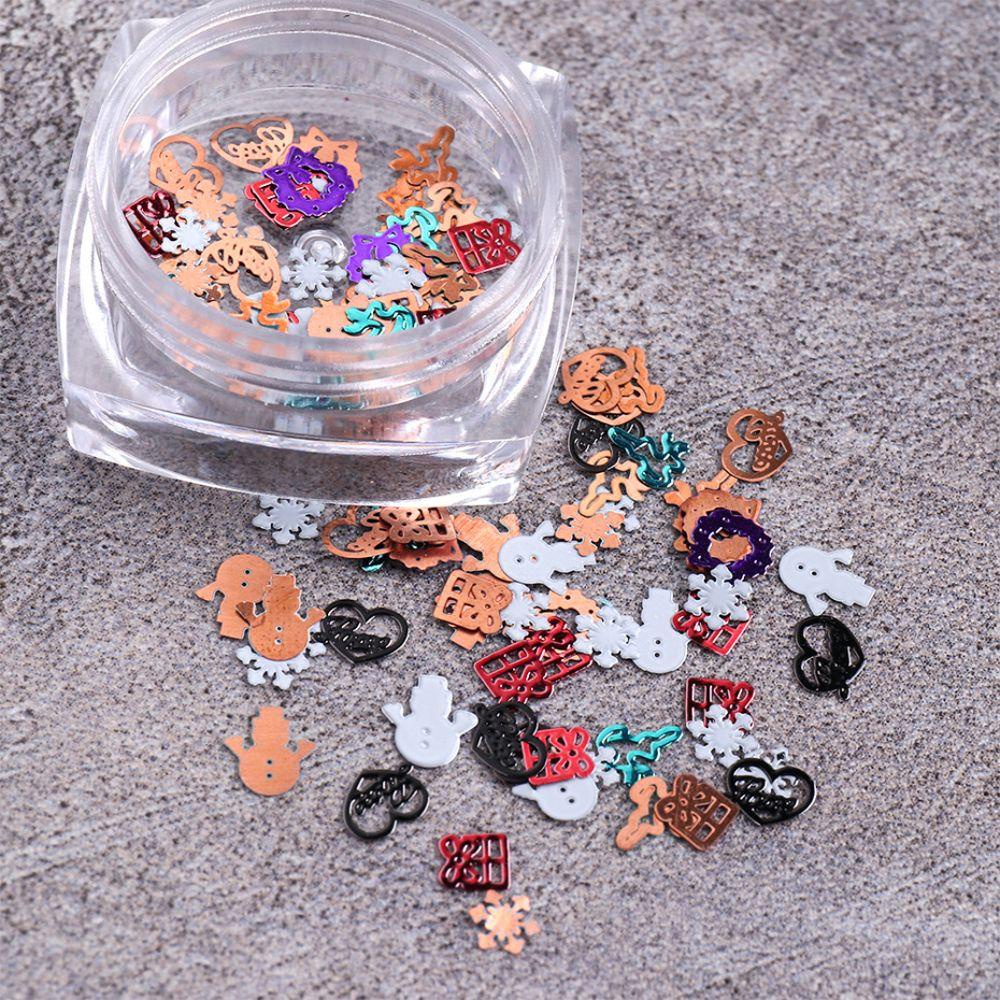 Kim Sa Hình Bông Tuyết Tuần Lộc Giáng Sinh 3D Lấp Lánh Trang Trí Móng Tay Nghệ Thuật