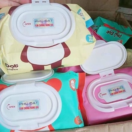 Khăn giấy ướt baby Thiên Phúc 120 tờ hình gấu siêu dai mềm mịn không mùi cho bé