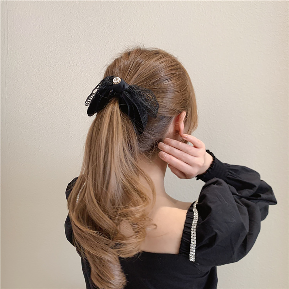 Kẹp Tóc Nơ Đính Ngọc Trai Nhiều Màu Đáng Yêu Cho Nữ