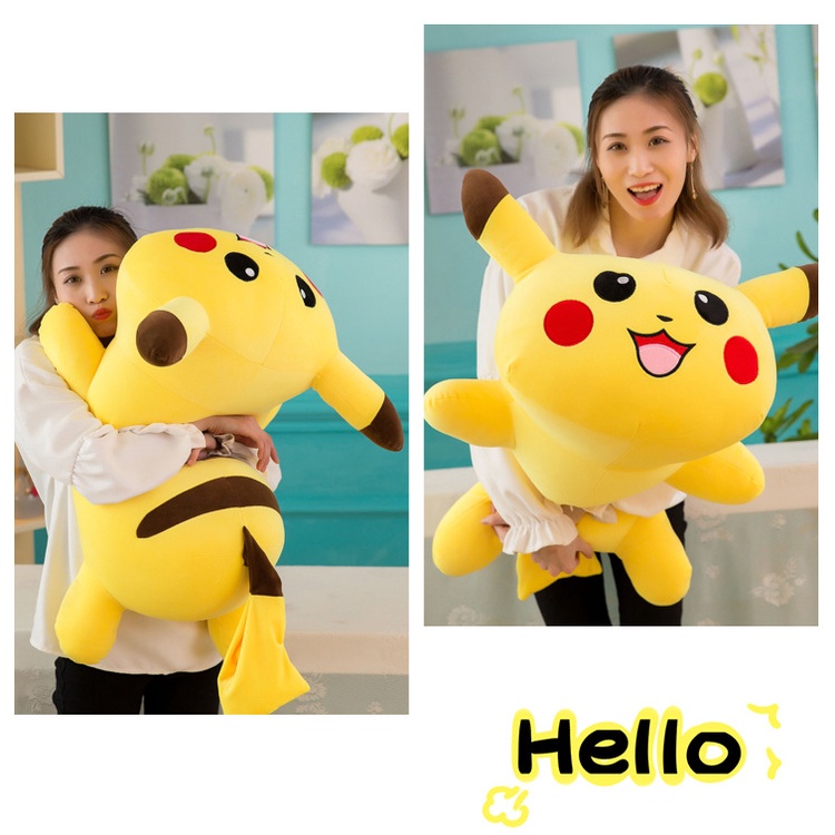 GẤU BÔNG PIKACHU NẰM DỄ THƯƠNG SIÊU CƯNG  GỐI ÔM PIKACHU MỀM MỊN CUTE, HÀNG XỊN CAO CẤP LOẠI 1