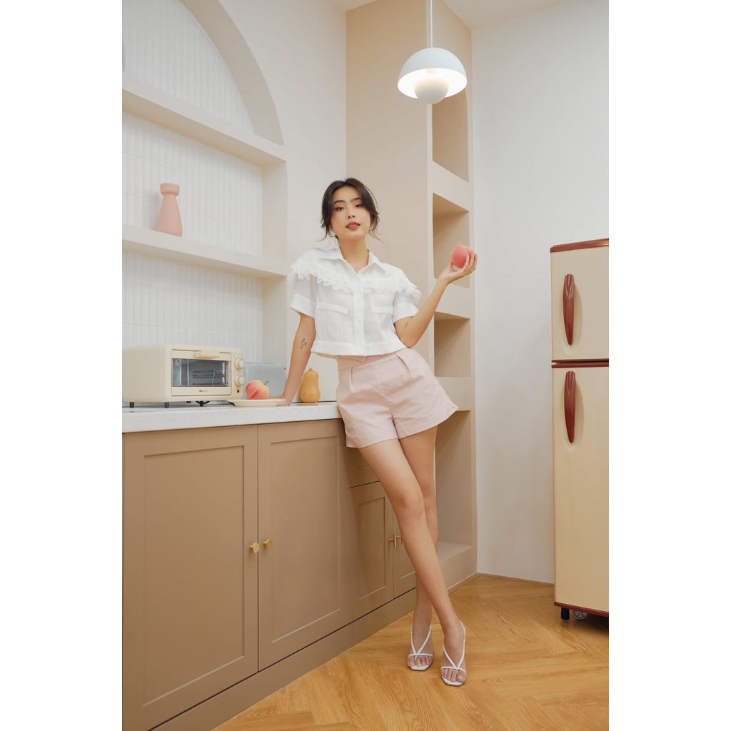 Áo sơ mi croptop ren ngang ngực - VICKY Shirt