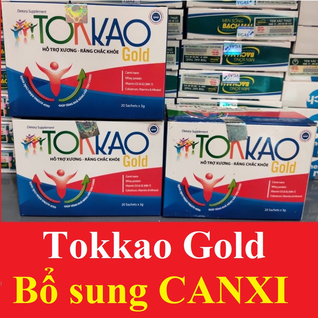 Cốm Tokkao Gold - Bổ sung canxi nano, giúp phát triển chiều cao và cân nặng, xương răng chắc khỏe