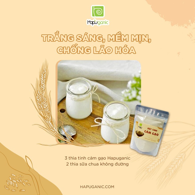 Bột Tinh Cám Gạo Nguyên Chất Hapu Organic trắng da | BigBuy360 - bigbuy360.vn