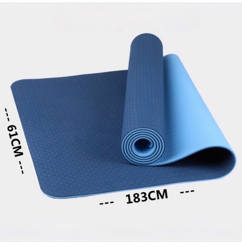 Thảm tập yoga gym tập thể dục tại nhà TPE 8mm cao cấp 2 lớp chống trơn trượt không mùi TTY01