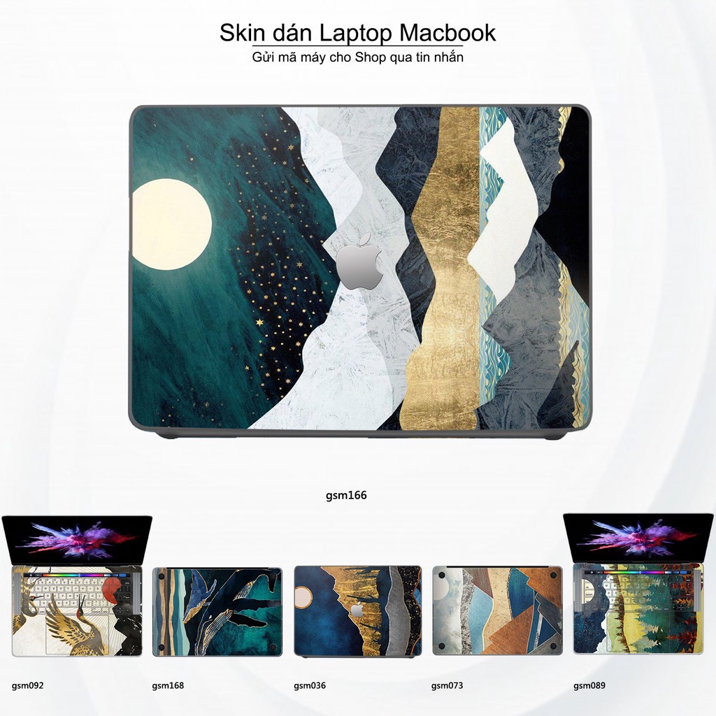 Skin dán Macbook mẫu giả sơn mài (đã cắt sẵn, inbox mã máy cho shop)