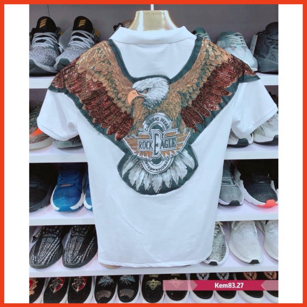 [ FREESHIP 10K ] Áo Thun Polo Nam Áo Phông Cao Cổ Nam Hình Con Đại Bàng Đẳng Cấp Cá Tính | BigBuy360 - bigbuy360.vn