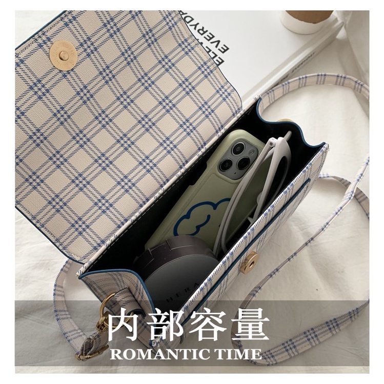 Túi đeo chéo xách tay JASMIN NOIR dáng vuông nhỏ họa tiết sọc ca rô dây mảnh phong cách Hàn Quốc thời trang cho nữ