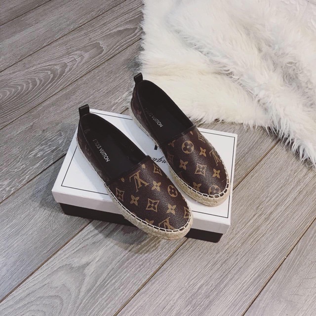 Giày slipon l v viền kếp đế cói fullbox