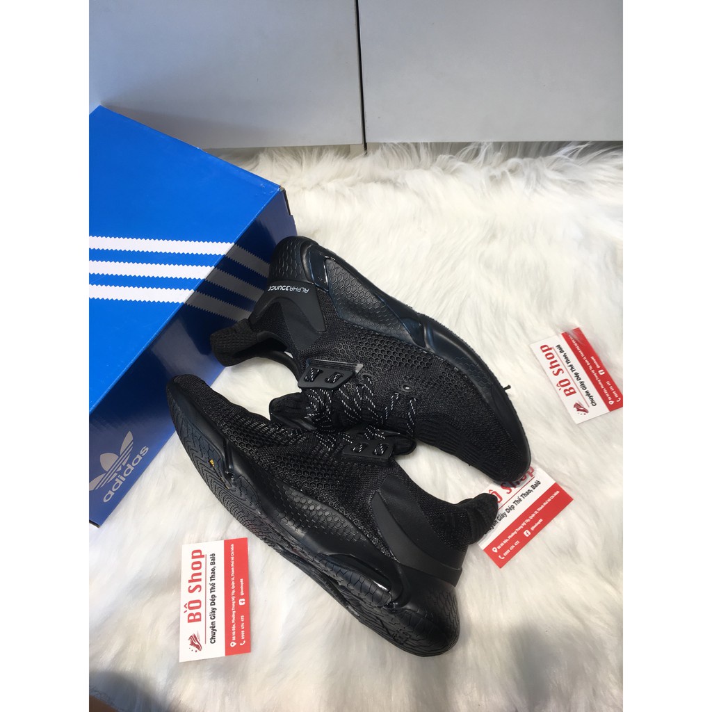 GIÀY THỂ THAO NAM NỮ ADIDAS ALPHABOUNCE INSTINCT M FULL BLACK (HÌNH THẬT+PHỤ KIỆN)