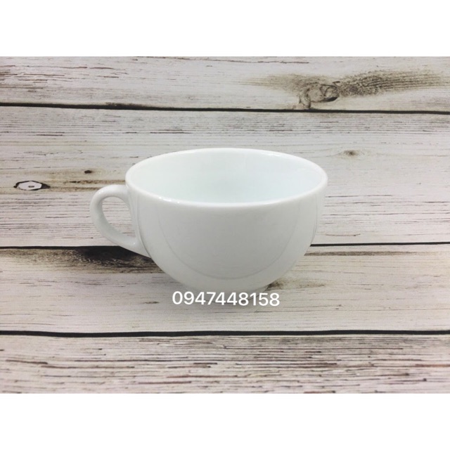 Đĩa và tách capuchino trắng 220ml