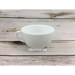 Đĩa và tách capuchino trắng 220ml