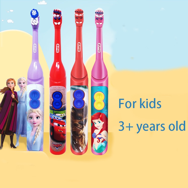 ORAL B Bàn Chải Đánh Răng Điện Đầu Mềm Xoay Được Chống Thấm Nước Cho Bé Trai Và Bé Gái