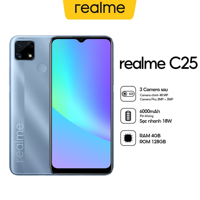 Điện thoại Realme C25 (4Gb/128Gb) - Hàng Chính Hãng