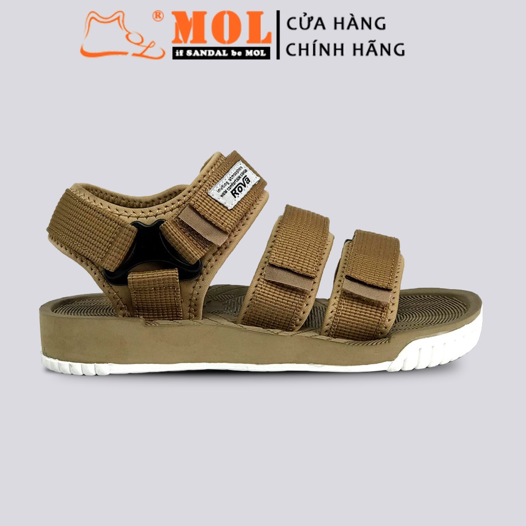 Giày sandal unisex nam nữ 3 quai ngang có quai hậu cố định mang đi học đi biển du lịch hiệu Rova RV183G