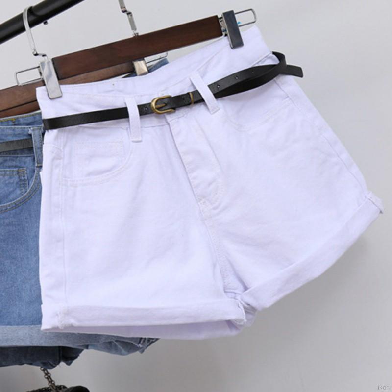Quần đùi denim lưng cao thời trang cho nữ