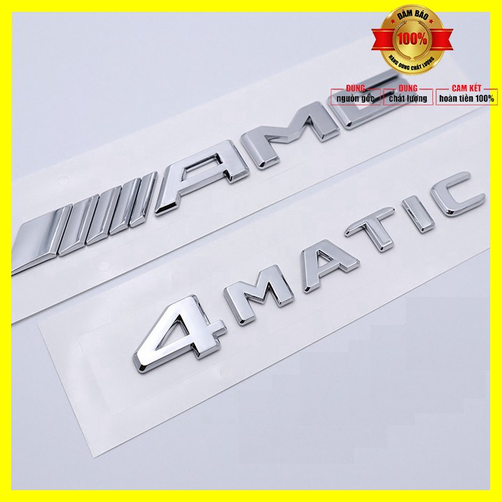 Sản phẩm  Decal logo 3D chữ nổi AMG dán xe đuôi ô tô nhựa ABS Kích thước18.5*1.5cm