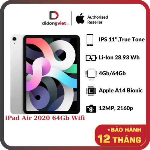 Máy tính bản iPad Air 4 (2020) 64GB Wifi Chính hãng | BigBuy360 - bigbuy360.vn