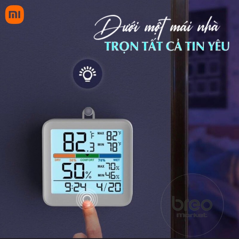 Nhiệt ẩm kế Xiaomi có đèn nền MIIIW NK5253A thiết bị đo độ ẩm và nhiệt độ LCD 3.7 inch Breo Market