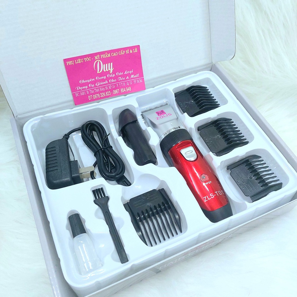 Tông Đơ Cắt Tóc Chuyên Nghiệp Không Dây Hàng Chuẩn Loại 1 ZOLIS ZLS - T01 + Tặng Kèm Lược Cắt Tóc & Set Móc Tai Có Đèn