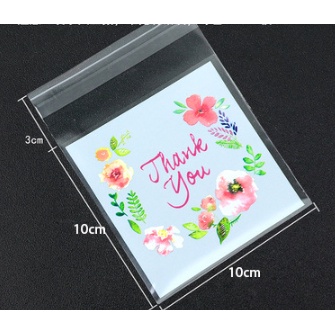 Túi Dán Nilon Đựng Bánh Mì Ngọt thank you size 7x7 10x10 14x14 cm