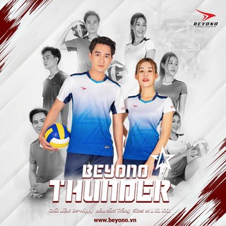 [Miễn phí ship] ÁO BÓNG CHUYỀN NAM NỮ BEYONO THUNDEL MÀU TRẮNG MỚI