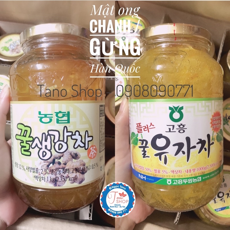 Một hũ Mật ong ngâm chanh đào/gừng Hàn Quốc - hũ 1 kg